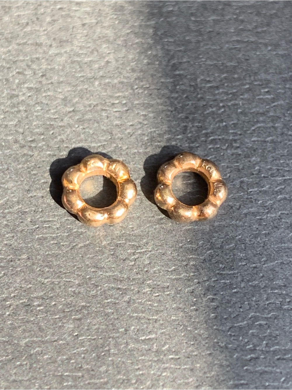 14k Gold Pandora Bubble spacers - Picture 8 of 9